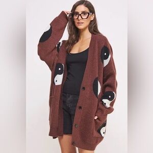 Lala Inspired Yin Yang Oversized Cardigan